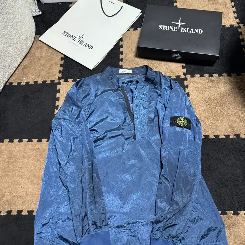 [BUNJANG] Stone Island Nylon Half Zip XXL Jacket / 스톤아일랜드 나일론 반집업xxl