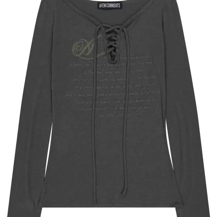 [BUNJANG] Pale Printed Lace-up Long Sleeve Top / Pale printed lace-up long sleeve top