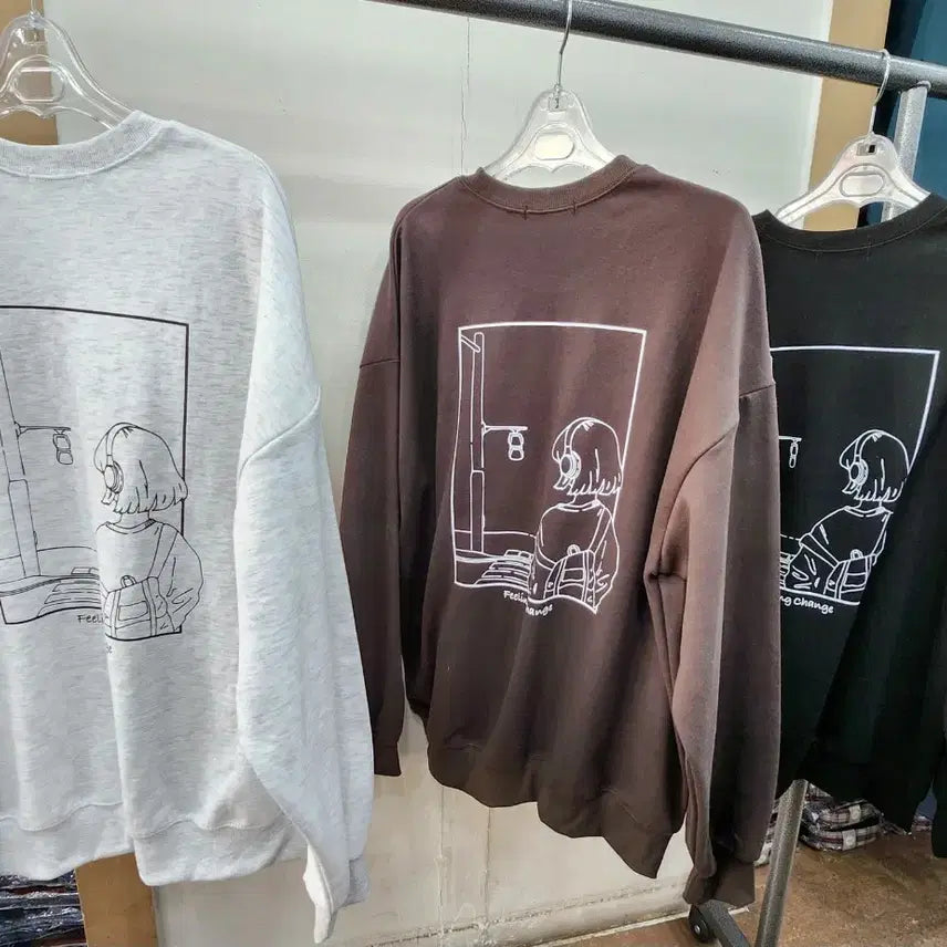 [BUNJANG] Feeling Change Basic Gray Sweatshirt / 맨투맨