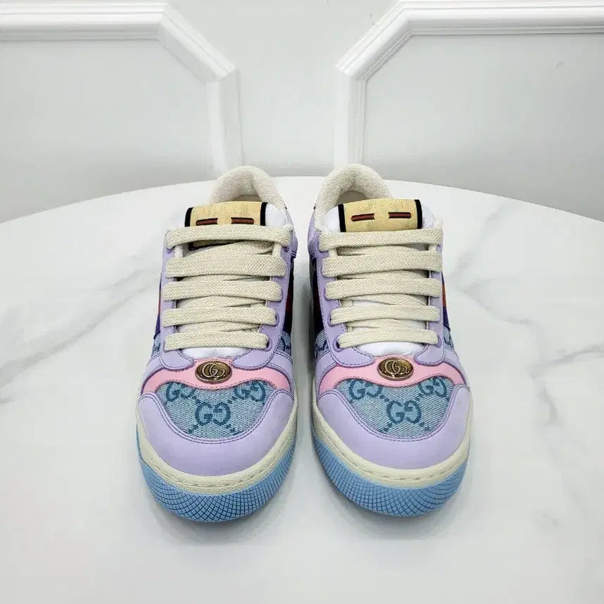 [BUNJANG] Gucci Screener Purple Multi Sneakers / 구찌 스크리너 퍼플 멀티 스니커즈 741575 36