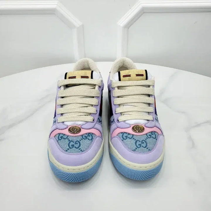 [BUNJANG] Gucci Screener Purple Multi Sneakers / 구찌 스크리너 퍼플 멀티 스니커즈 741575 36