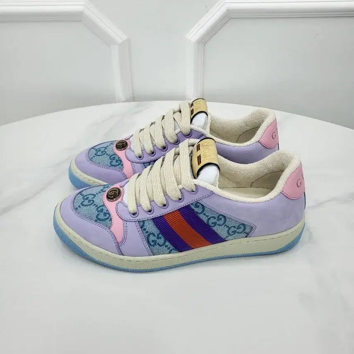 [BUNJANG] Gucci Screener Purple Multi Sneakers / 구찌 스크리너 퍼플 멀티 스니커즈 741575 36