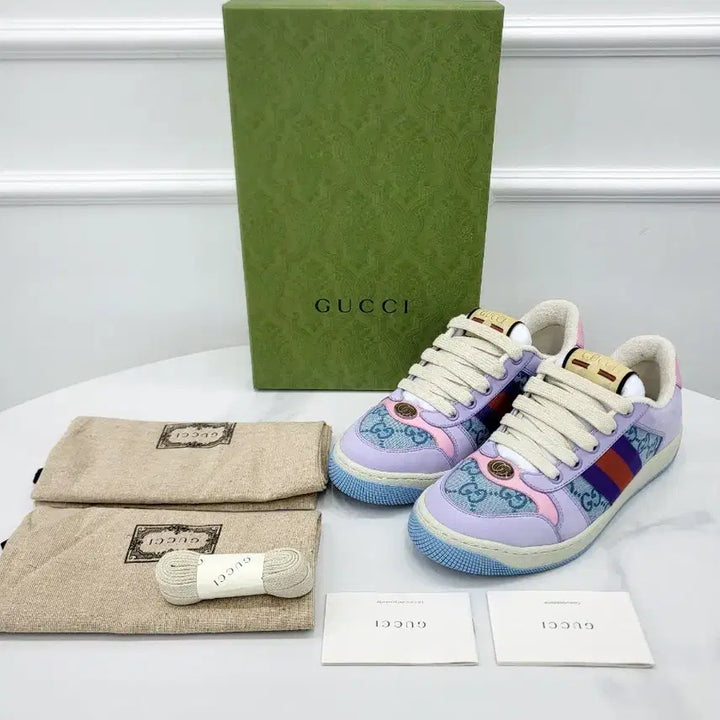 [BUNJANG] Gucci Screener Purple Multi Sneakers / 구찌 스크리너 퍼플 멀티 스니커즈 741575 36