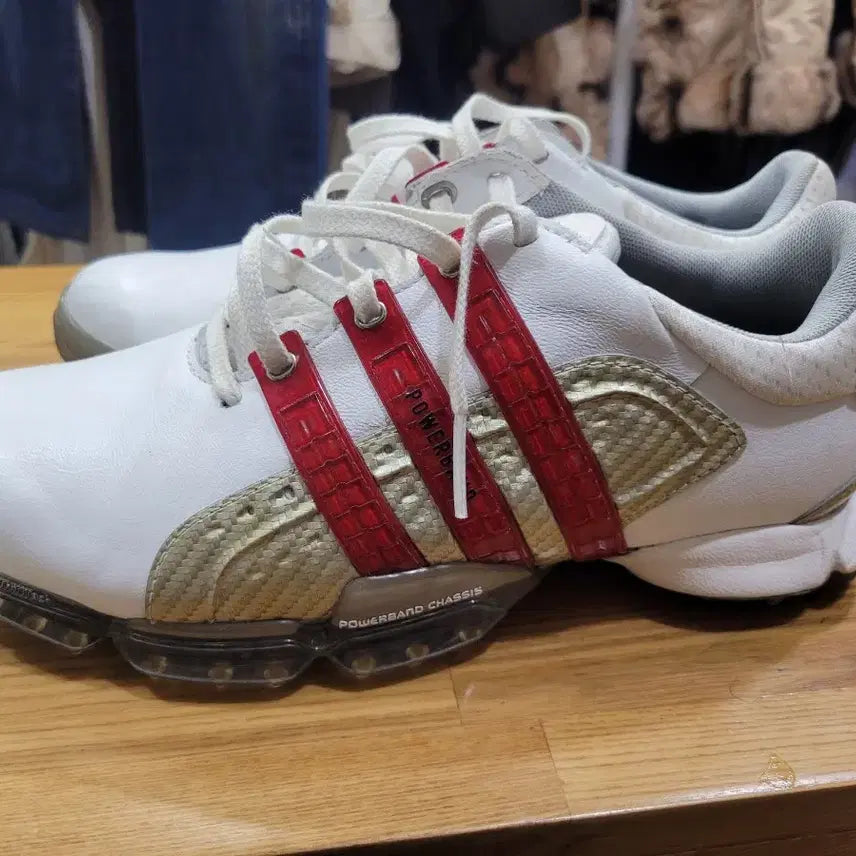 [BUNJANG] Adidas Golf Shoes White/Red Size 250 / 아디다스 골프화 흰빨 250사이즈