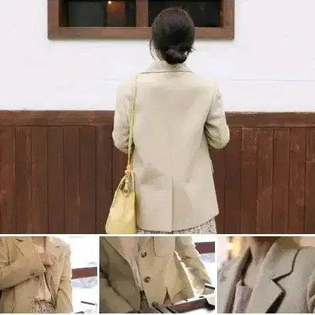 [BUNJANG] On&On Gi Eun-se Boucle Wool Jacket Beige / 기은세 온앤온 부클 울 자켓 베이지 봄 55 사무실 출근룩 단아