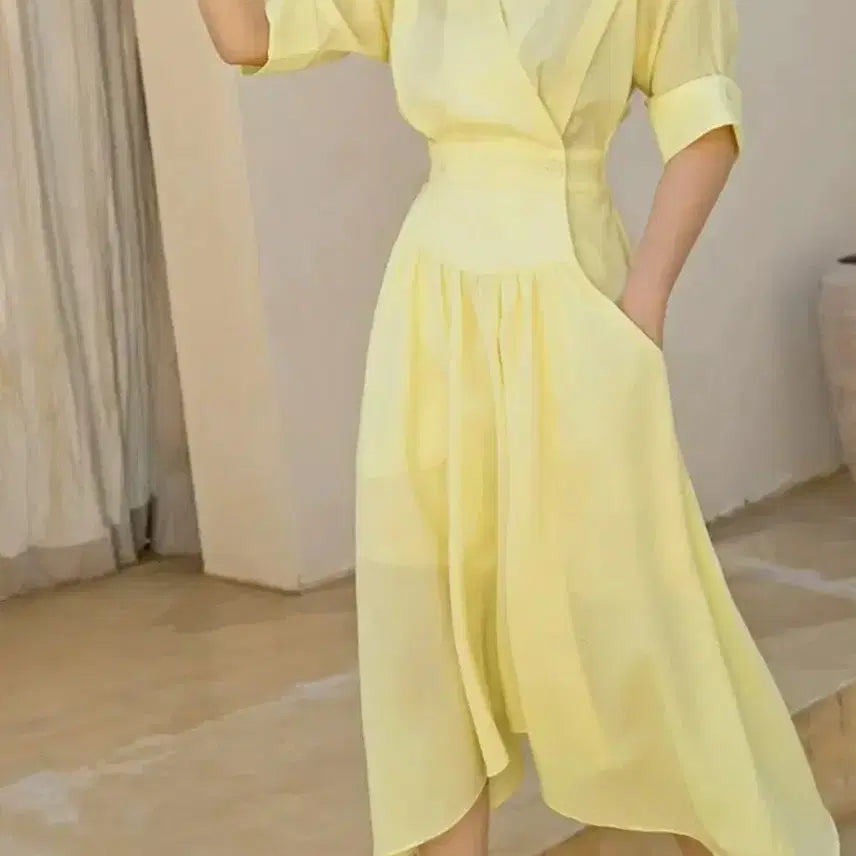 [BUNJANG] Unbalanced Hem Dress (Yellow) / 언발원피스(엘로우) 새상품