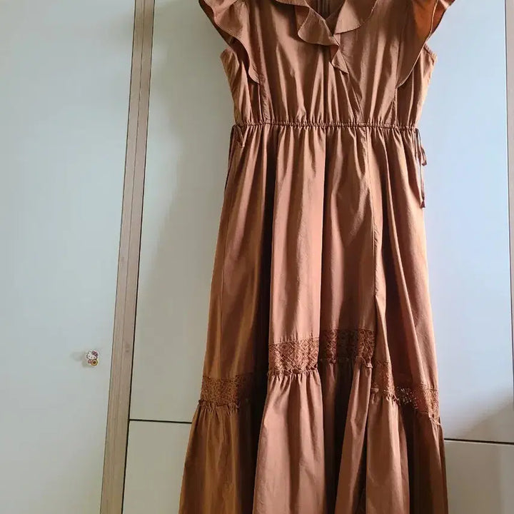 [BUNJANG] GGPX Brown Lace Long Dress / 지지피엑스GGPS브라운 레이스 롱 원피스