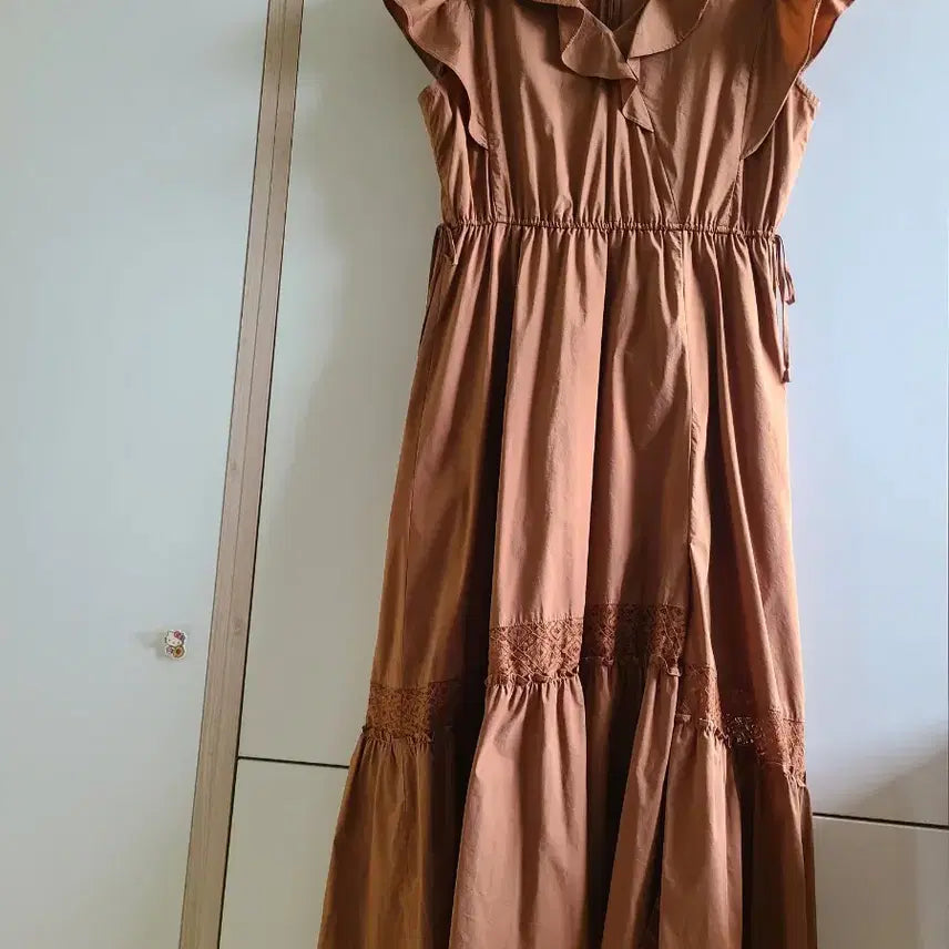 [BUNJANG] GGPX Brown Lace Long Dress / 지지피엑스GGPS브라운 레이스 롱 원피스