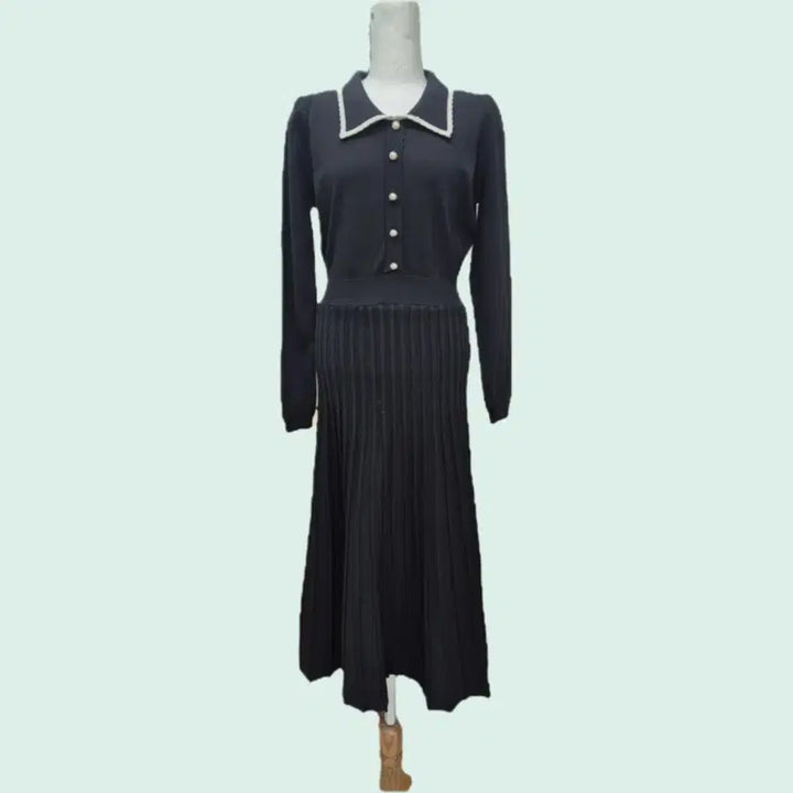 [BUNJANG] Black Knit Long Dress / 니트 블랙 롱 원피스
