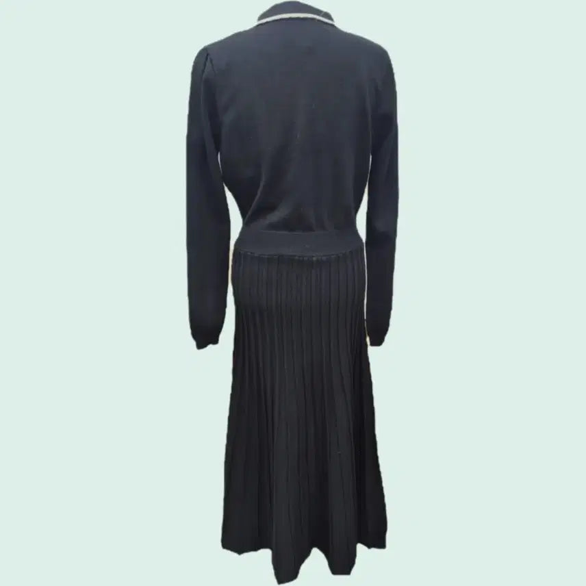 [BUNJANG] Black Knit Long Dress / 니트 블랙 롱 원피스