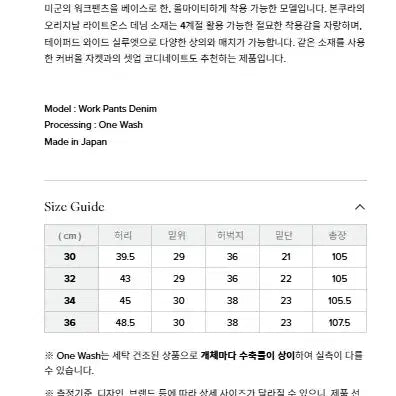 [BUNJANG] Boncoura Work Pants Denim 34 Size / 본쿠라 워크팬츠 데님 34사이즈