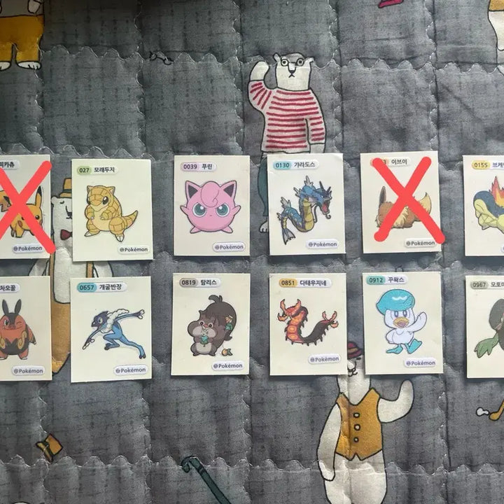 [BUNJANG] Pokemon Tteokbokki Stickers Set / 포켓몬 띠부씰 13개