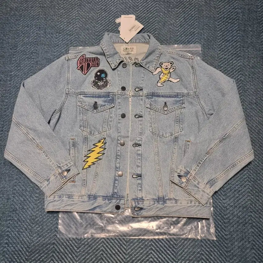 [BUNJANG] thisisneverthat Grateful Dead Trucker Jacket Washed Blue / 디스이즈네버댓 그레이트풀데드 트러커 자켓 워시드 블루