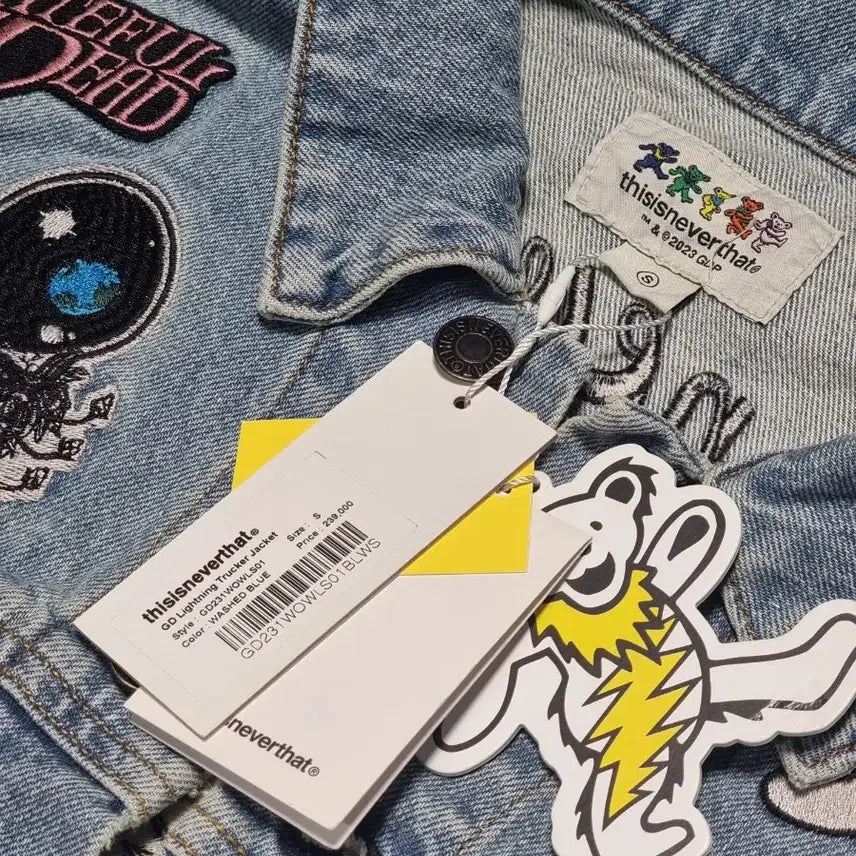 [BUNJANG] thisisneverthat Grateful Dead Trucker Jacket Washed Blue / 디스이즈네버댓 그레이트풀데드 트러커 자켓 워시드 블루
