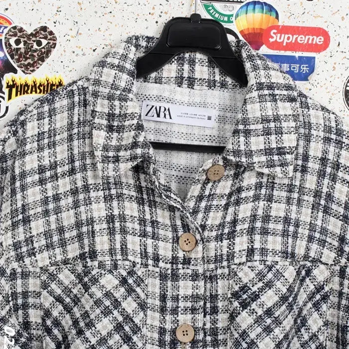 [SOLD OUT] 여성XS / 자라 데일리 오버핏 체크 셔츠자켓WT 26-34