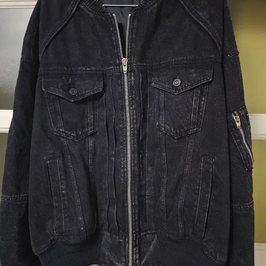 [BUNJANG] Juun.J Black Denim Ma-1 Jacket / 준지 흑청 데님 마원 48사이즈