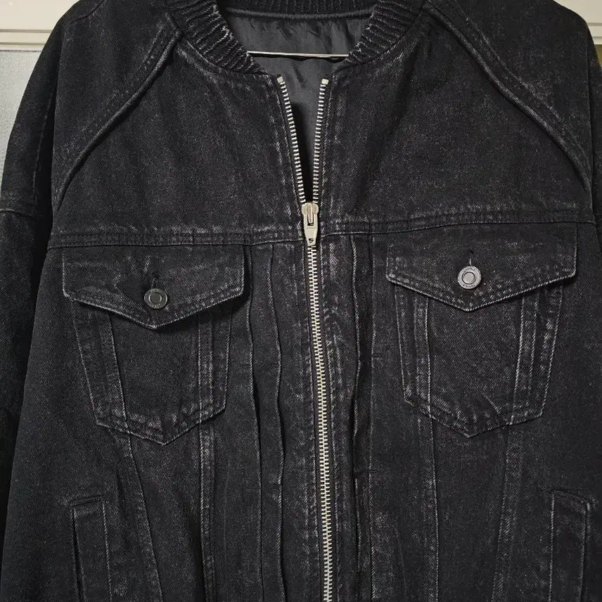 [BUNJANG] Juun.J Black Denim Ma-1 Jacket / 준지 흑청 데님 마원 48사이즈