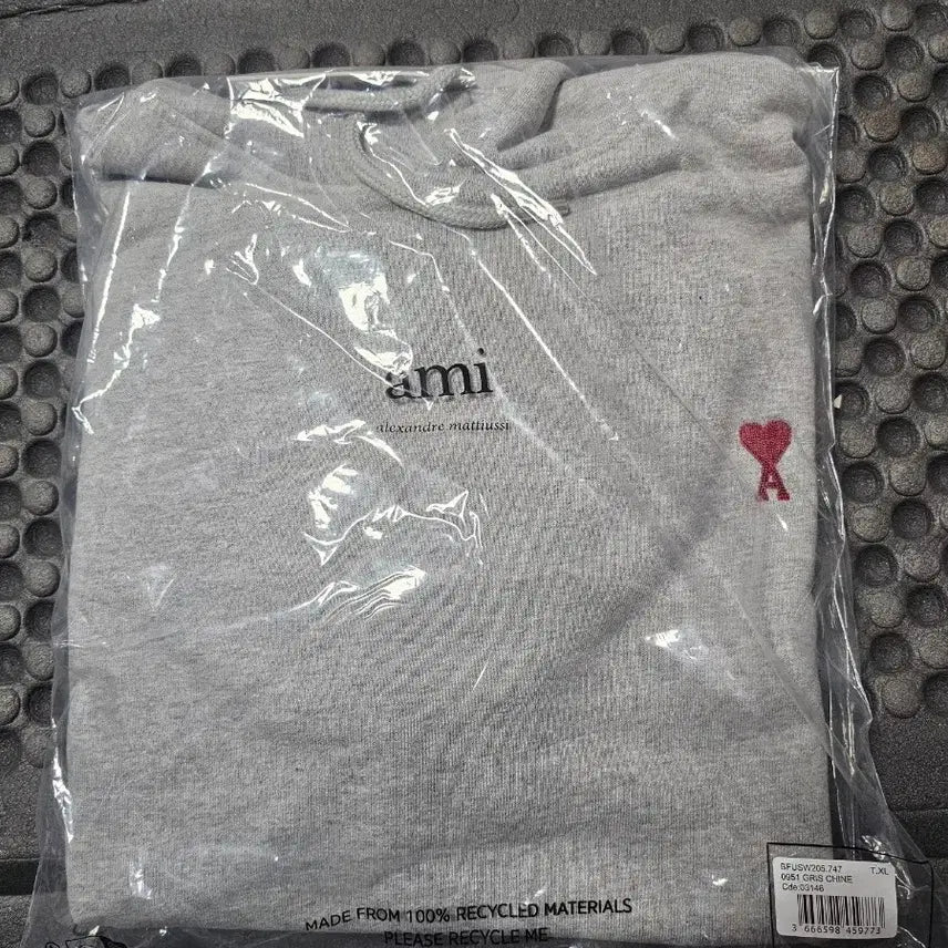 [SOLD OUT] 아미 하트 로고 후드티 그레이 XL