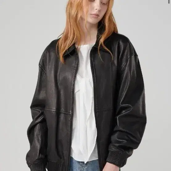 [BUNJANG] OVEOF Black Leather Jacket / OVEOF 오브오브 블랙 리얼 레더 자켓 (양가죽)