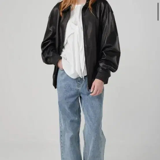 [BUNJANG] OVEOF Black Leather Jacket / OVEOF 오브오브 블랙 리얼 레더 자켓 (양가죽)