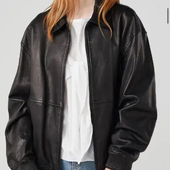 [BUNJANG] OVEOF Black Leather Jacket / OVEOF 오브오브 블랙 리얼 레더 자켓 (양가죽)