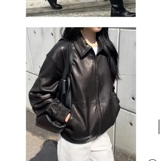 [BUNJANG] OVEOF Black Leather Jacket / OVEOF 오브오브 블랙 리얼 레더 자켓 (양가죽)