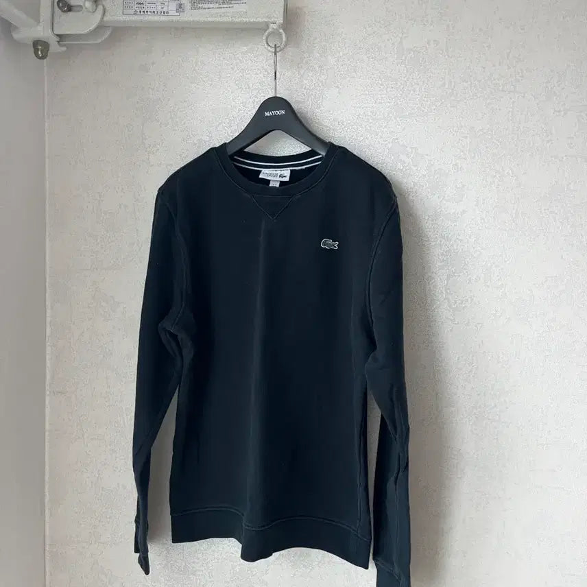 [BUNJANG] Lacoste Black Crewneck T-shirt (Unisex) / 라코스테 블랙 맨투맨 티셔츠 남녀공용