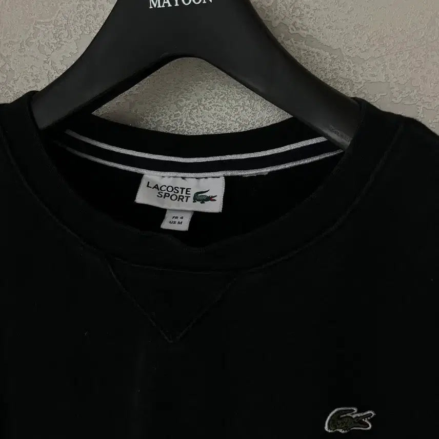 [BUNJANG] Lacoste Black Crewneck T-shirt (Unisex) / 라코스테 블랙 맨투맨 티셔츠 남녀공용