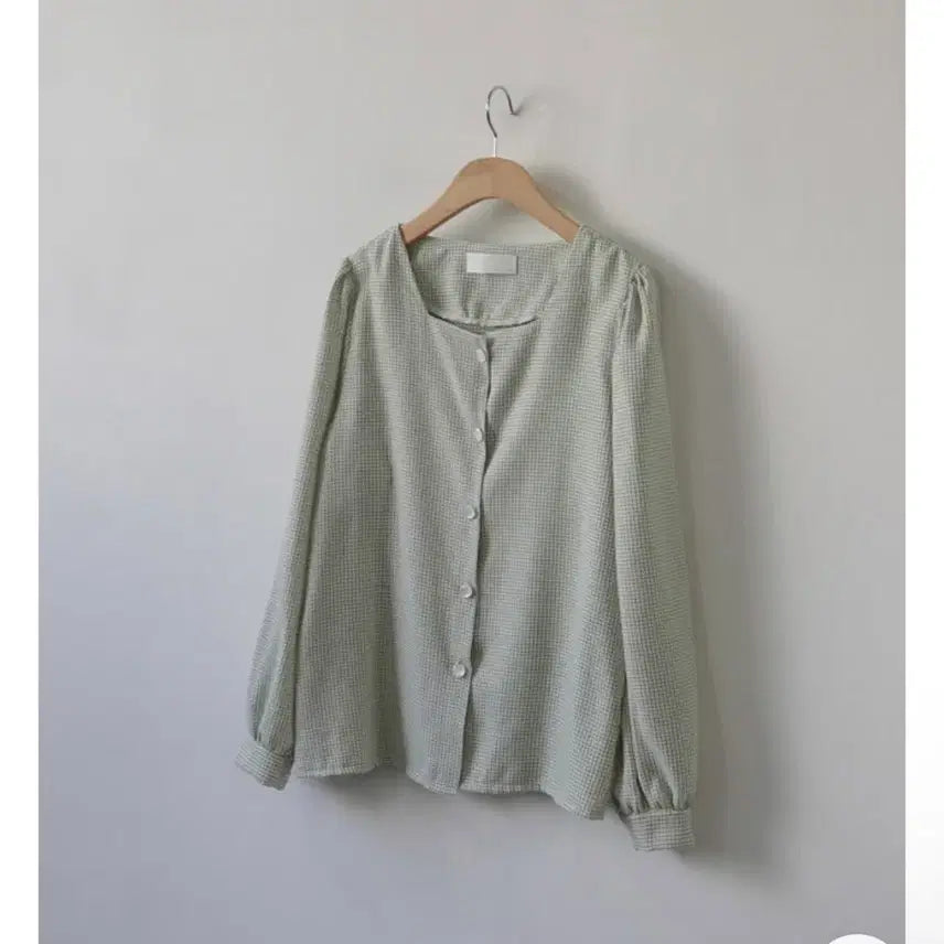 [BUNJANG] Romantic Line Houndstooth Blouse / 로맨틱라인 봄봄 하운드체크 블라우스