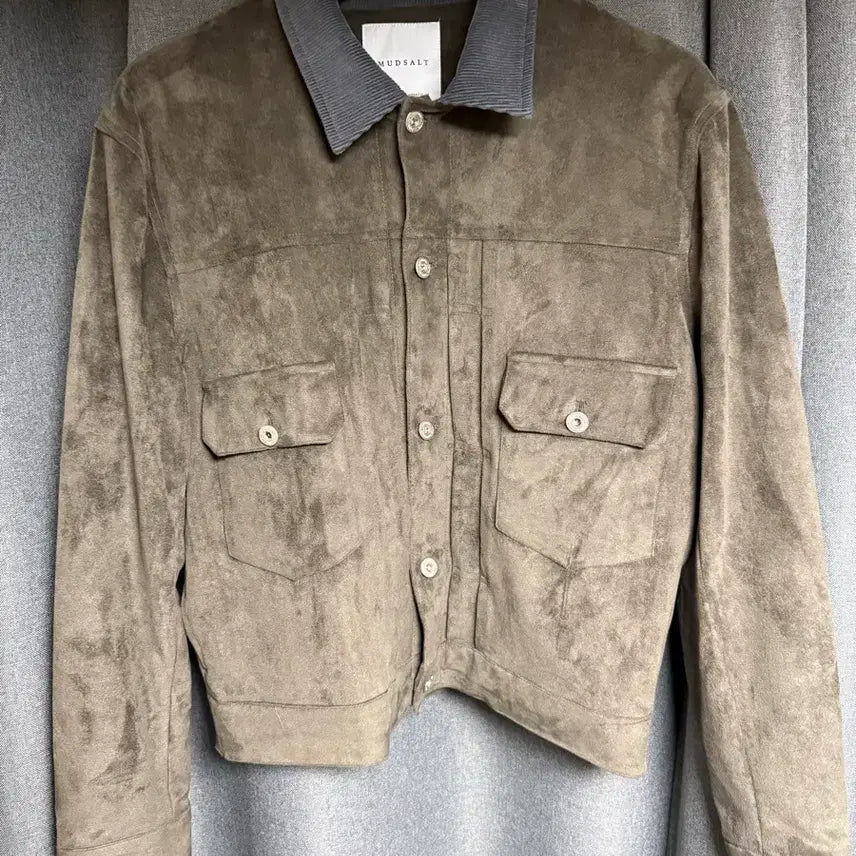 [BUNJANG] Mud Salt Suede Trucker Jacket Type 2 - Charcoal / 머드솔트 스웨이드 트러커 자켓 Type2. 차콜