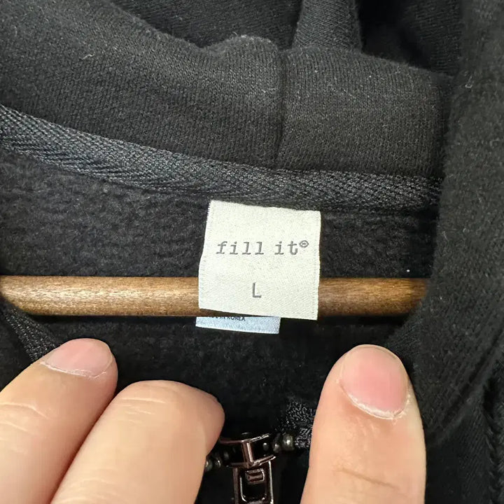 [BUNJANG] Black Fleece Lined Hoodie Zip-up / 블랙 기모 후드집업