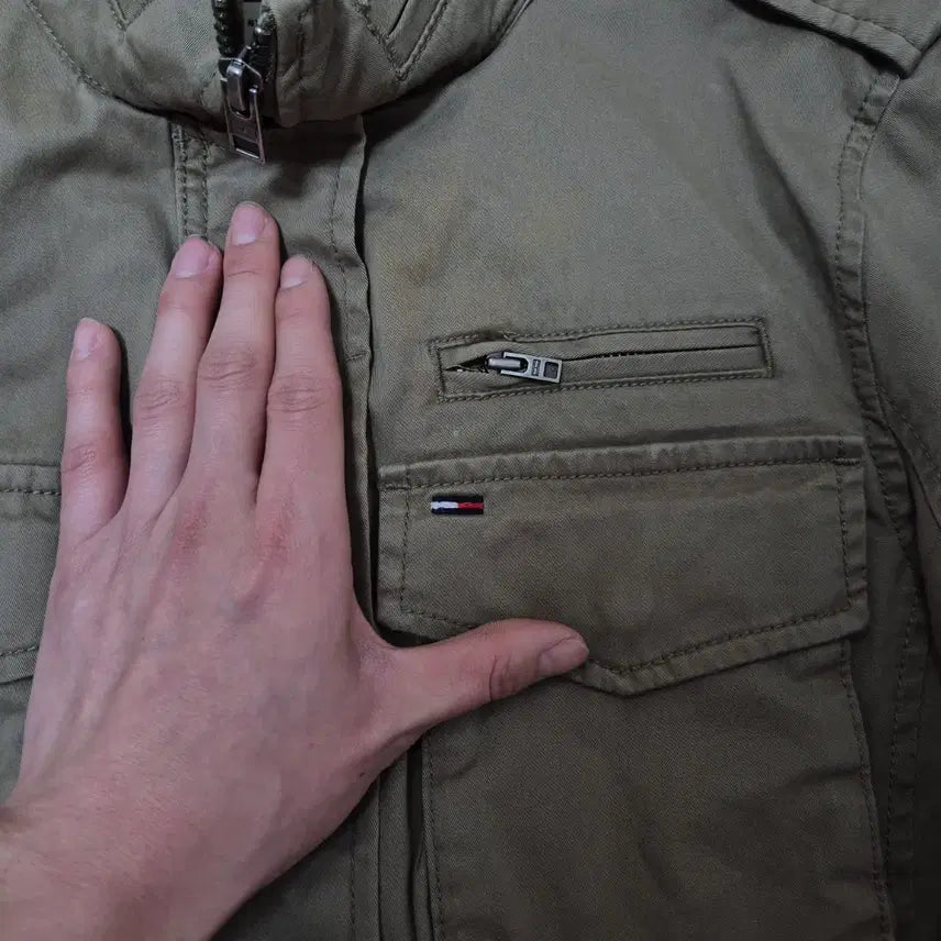 [BUNJANG] Tommy Hilfiger Denim M65 Field Jacket / 타미힐피거 데님 미니플래그 포켓 M65 야상자켓 S(90)