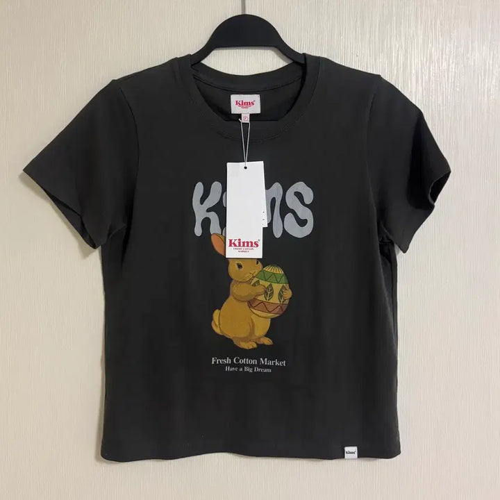 [BUNJANG] KIMS Charcoal Bunny Short Sleeve T-shirt / 킴스 차콜 버니 반팔 F