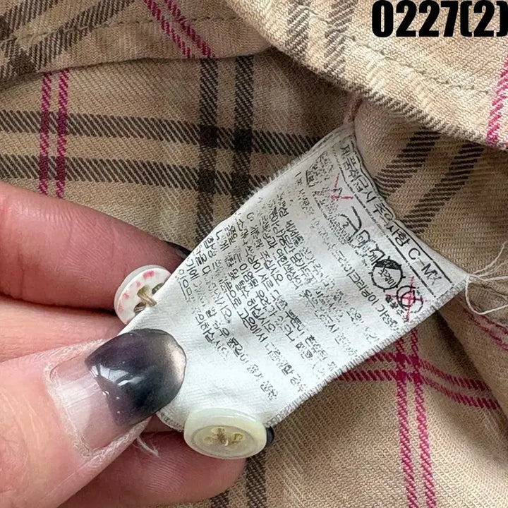 [BUNJANG] Beanpole Women's Checkered Shirt / 빈폴 체크 셔츠 90