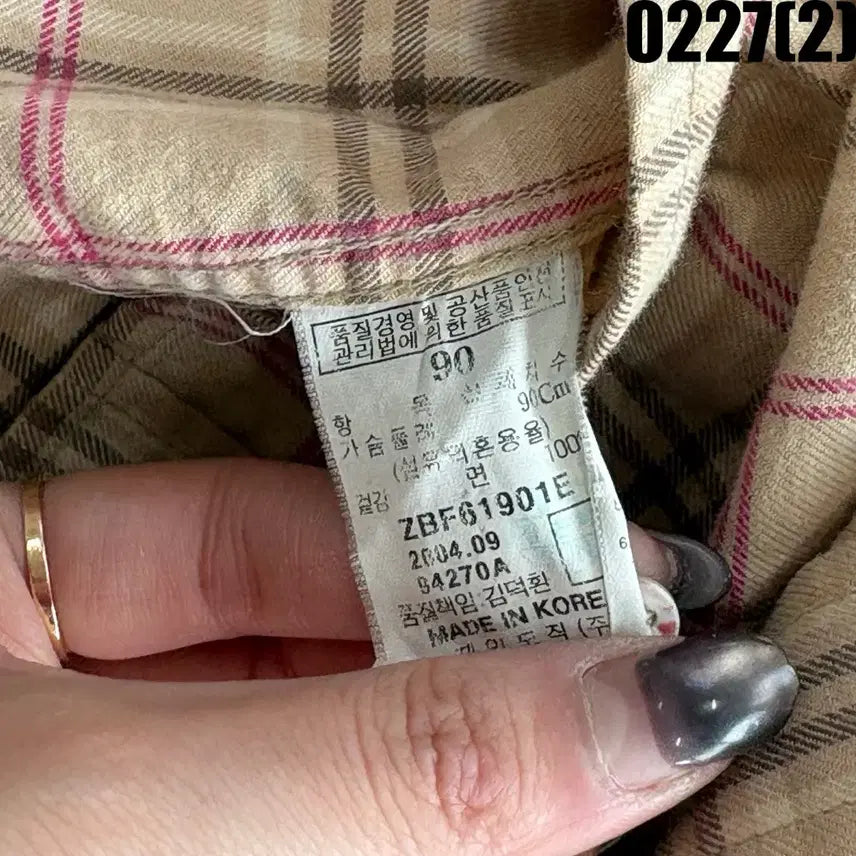 [BUNJANG] Beanpole Women's Checkered Shirt / 빈폴 체크 셔츠 90