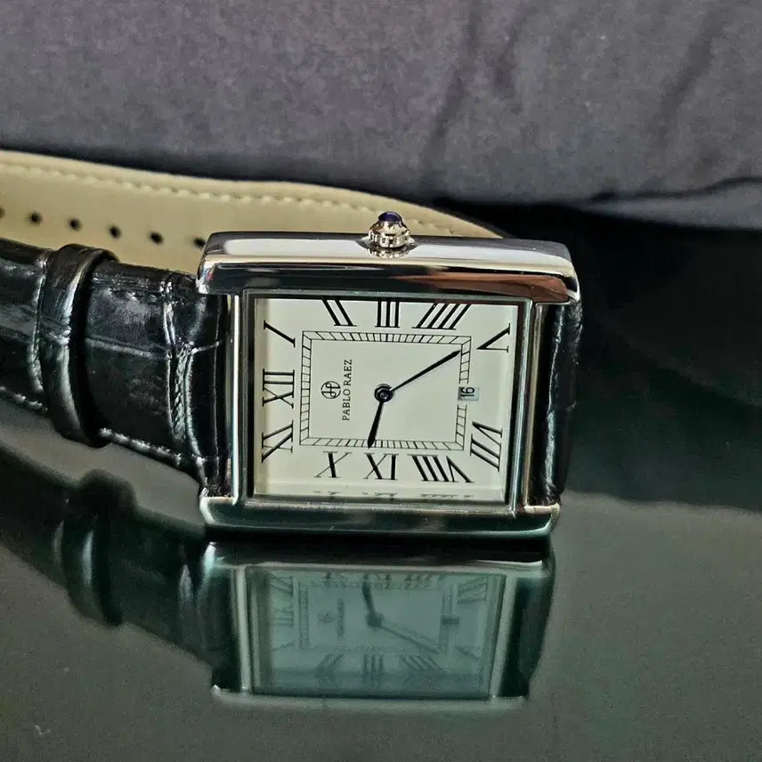 [BUNJANG] U.S.A Pablo Raez Square Leather Watch / U.S.A 파블로 라에즈 사각시계 (까르띠에 디자인)