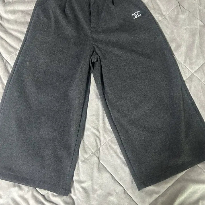 [BUNJANG] Unbranded Wool Blend Wide Leg Pants / 울 7부와이드기모 바지