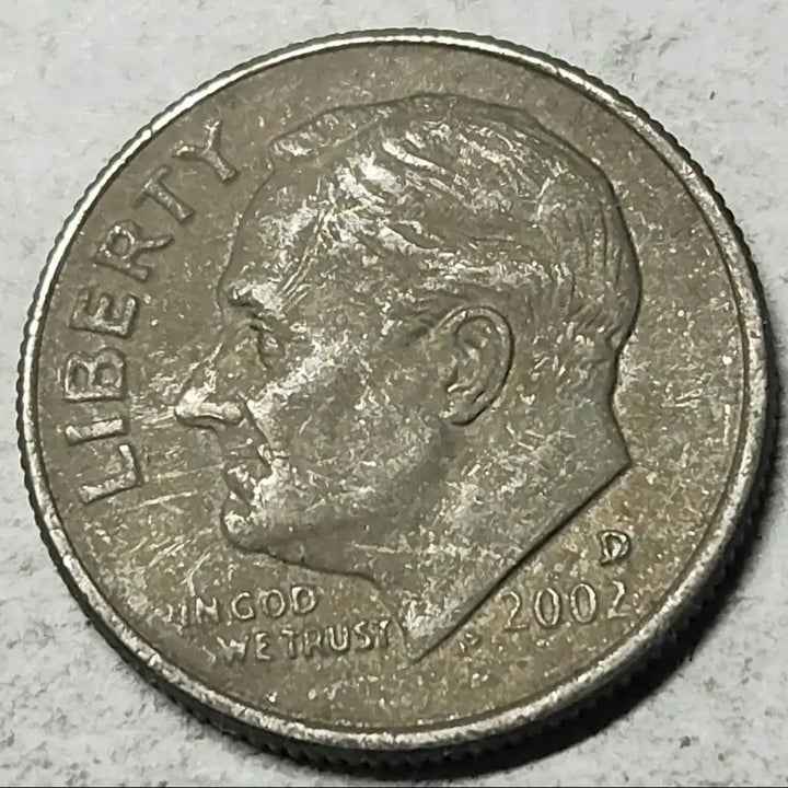 [BUNJANG] Roosevelt Dime 2002 D Ghost Toning US Coin / 고스트 반전토닝 동전 미국주화 루즈벨트 다임 2002 D