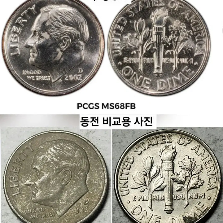 [BUNJANG] Roosevelt Dime 2002 D Ghost Toning US Coin / 고스트 반전토닝 동전 미국주화 루즈벨트 다임 2002 D