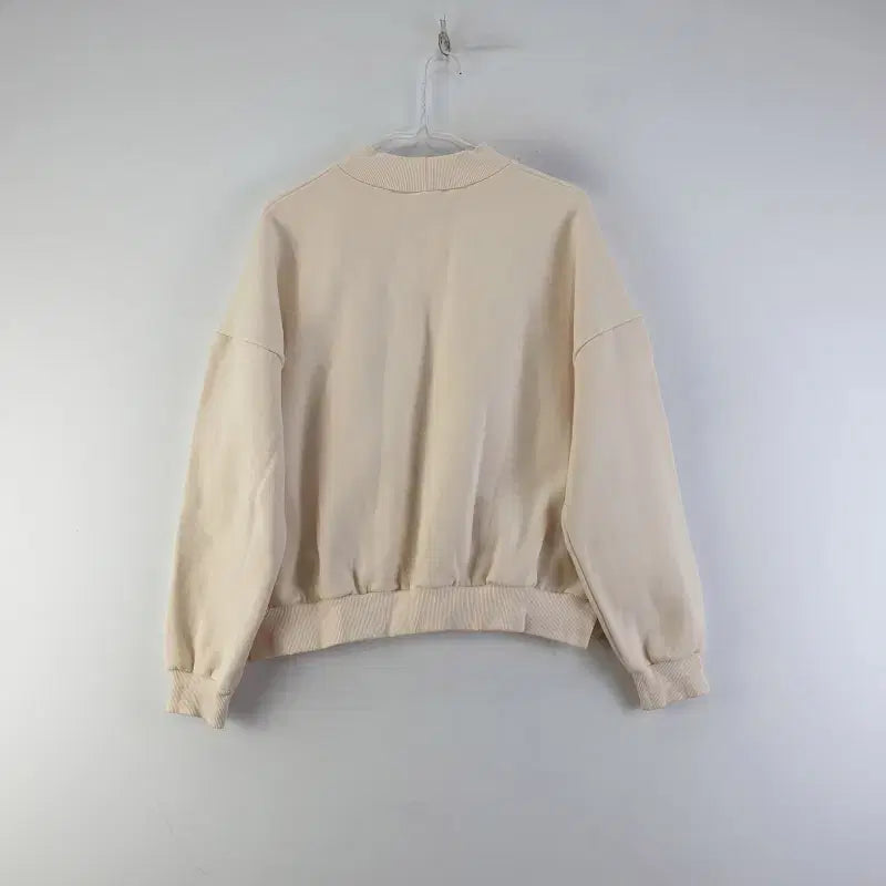 [BUNJANG] Unbranded Beige Lettering Crop Sweatshirt / 여성FREE 베이지 레터링 크롭 맨투맨 M0931