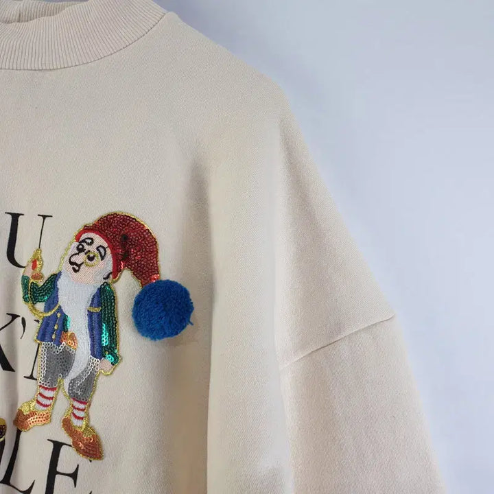 [BUNJANG] Unbranded Beige Lettering Crop Sweatshirt / 여성FREE 베이지 레터링 크롭 맨투맨 M0931