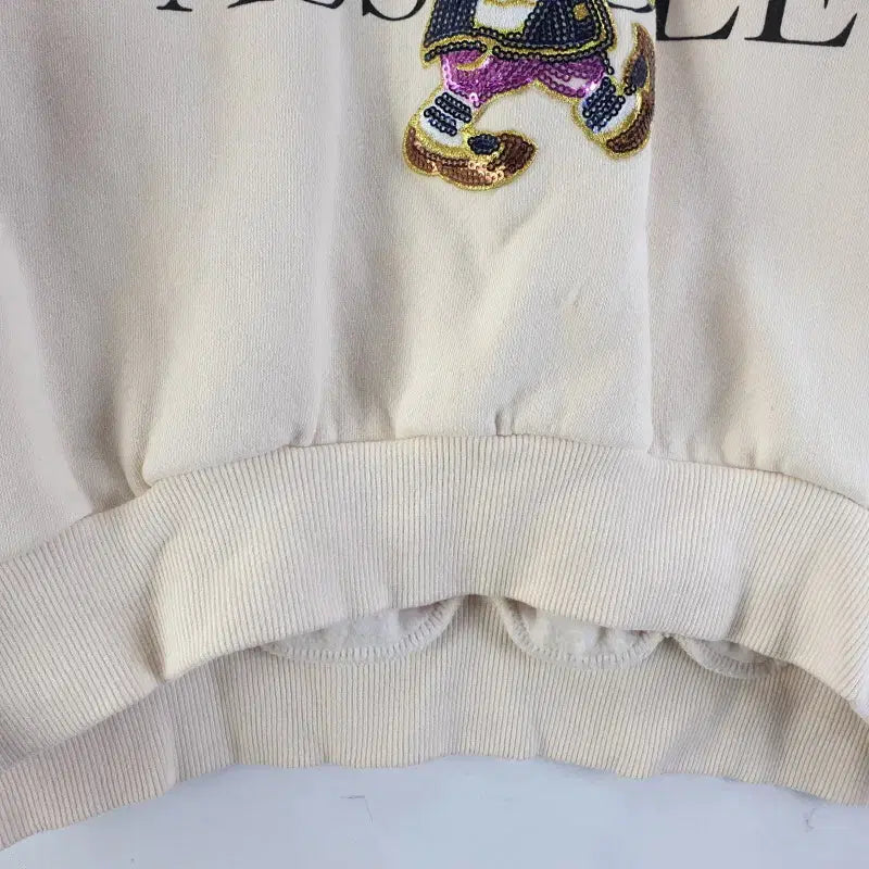 [BUNJANG] Unbranded Beige Lettering Crop Sweatshirt / 여성FREE 베이지 레터링 크롭 맨투맨 M0931