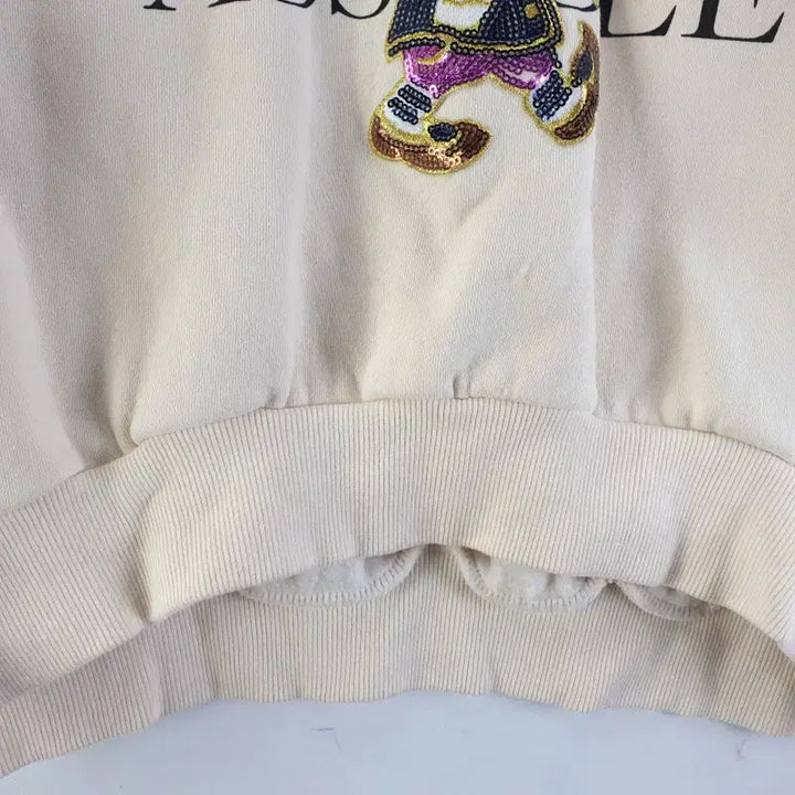 [BUNJANG] Unbranded Beige Lettering Crop Sweatshirt / 여성FREE 베이지 레터링 크롭 맨투맨 M0931