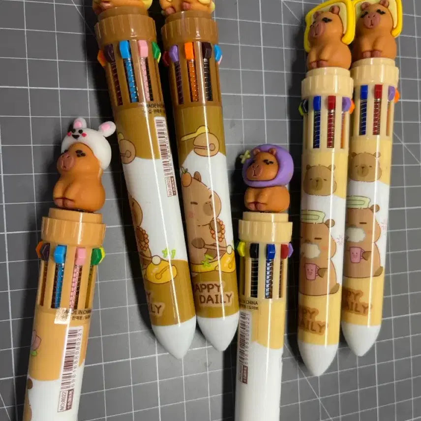 [BUNJANG] Capybara 10 Color Ballpoint Pen / 카피바라 10색 볼펜(새상품)