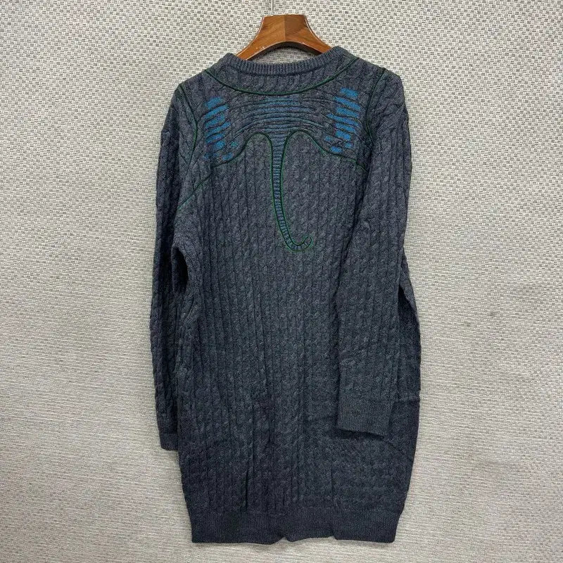 [BUNJANG] Kenzo Big Logo Cable Knit Wool Dress M / 겐조 정품 빅로고 꽈배기 울 니트 원피스 M A06776