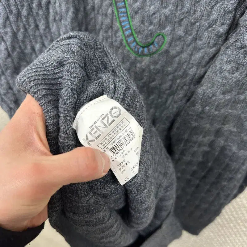 [BUNJANG] Kenzo Big Logo Cable Knit Wool Dress M / 겐조 정품 빅로고 꽈배기 울 니트 원피스 M A06776