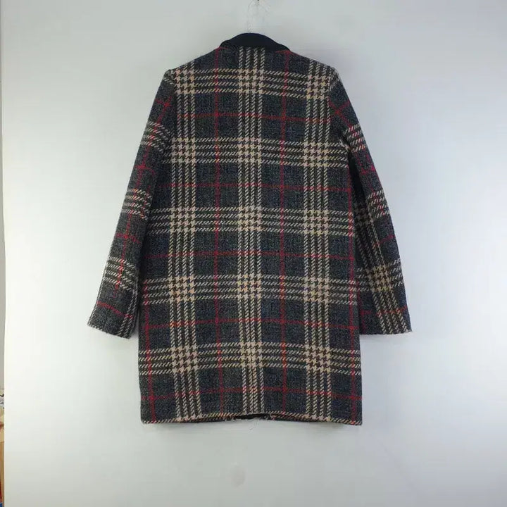 [BUNJANG] Joinus Women's Gray Check Long Coat / 조이너스 여성85-160 그레이 체크 롱코트 M1069