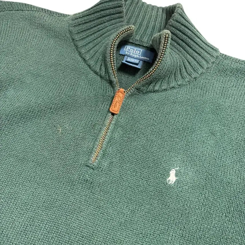 [BUNJANG] Polo Ralph Lauren Half-Zip Knit Sweater / 폴로 랄프로렌 반집업 니트 그린