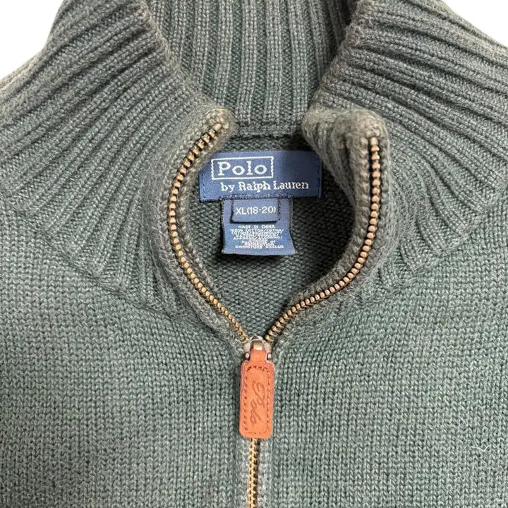 [BUNJANG] Polo Ralph Lauren Half-Zip Knit Sweater / 폴로 랄프로렌 반집업 니트 그린