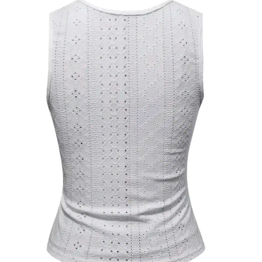 [BUNJANG] White Lace Tank Top 77 / 레이스 화이트 나시 탑77